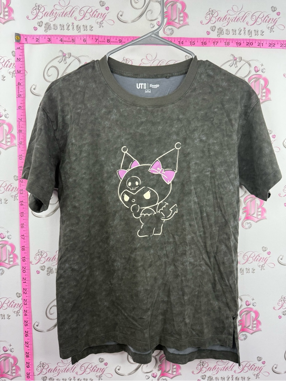 Sanrio Kuromi Character Tee — Black with Pink Accents